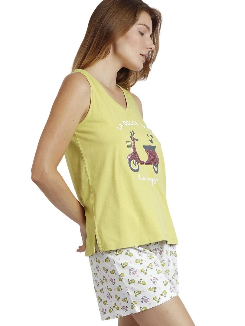 Pyjama short débardeur La Dolce Vita   Vert