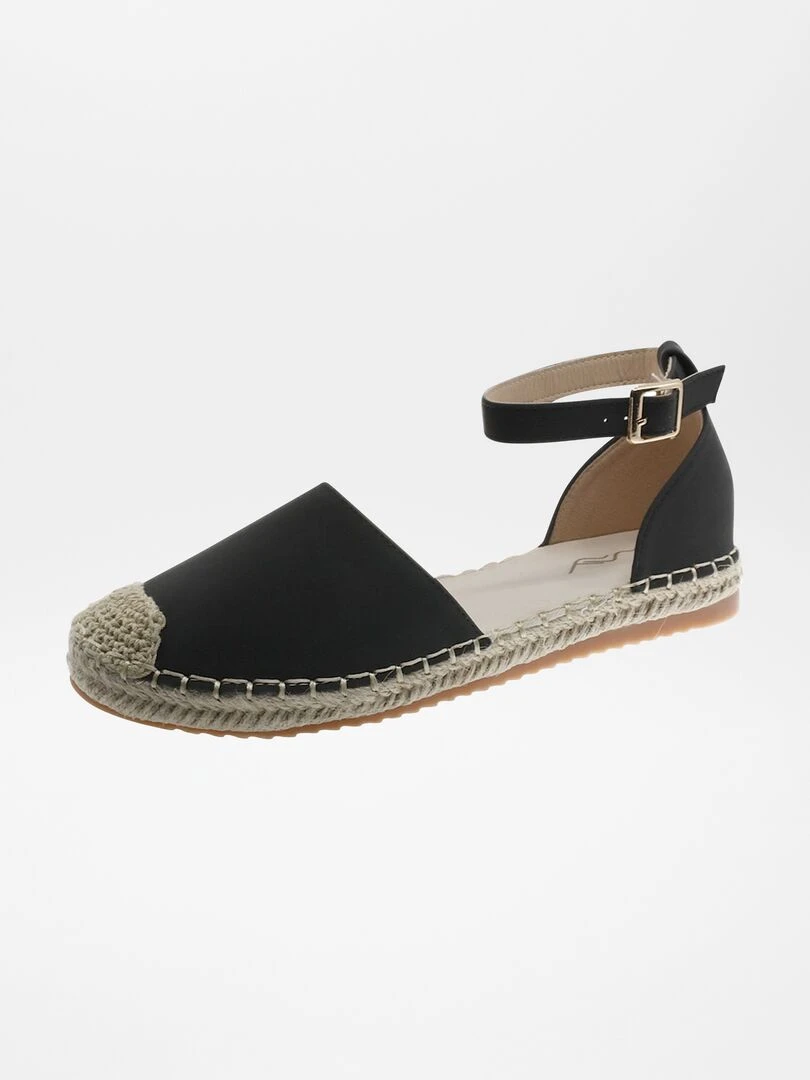 Espadrilles à bride cheville Noir