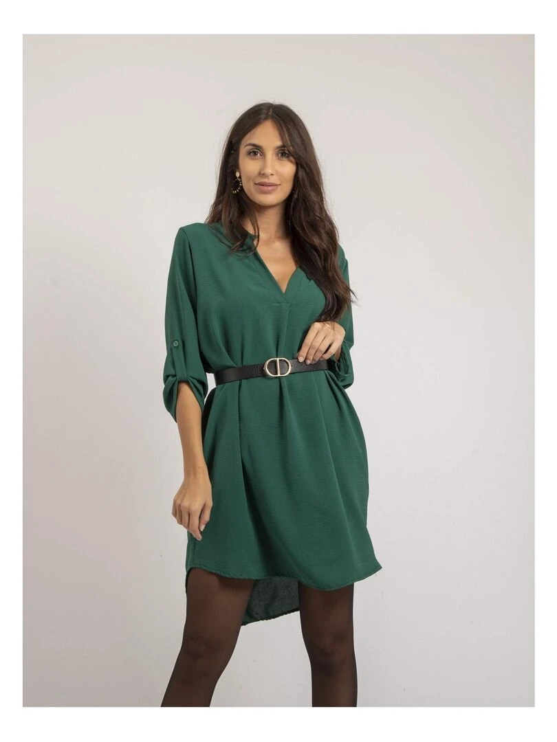 Robe courte ample INAAM Vert forêt