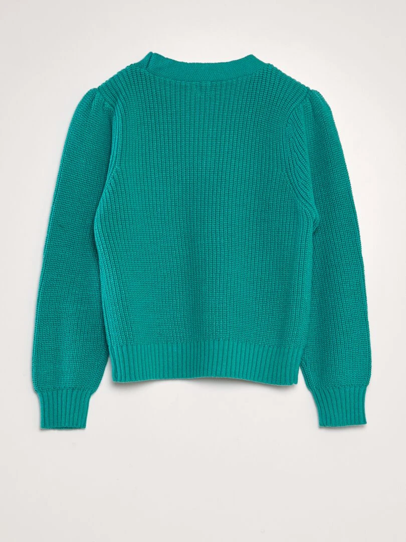 Gilet en maille à col V Vert