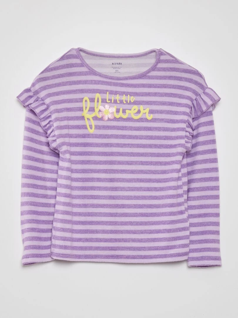 T shirt en maille doudou Violet