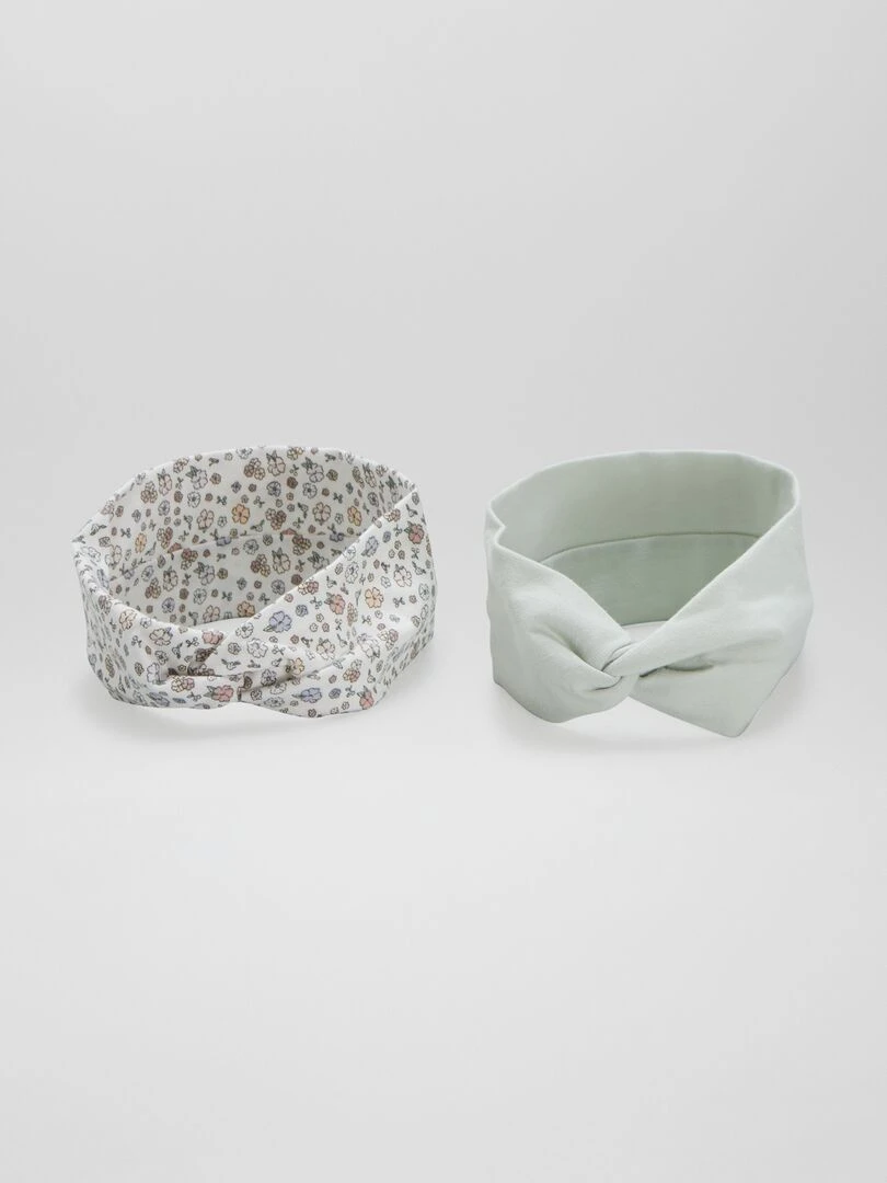 Lot de 2 bandeaux croisés en maille BLANC