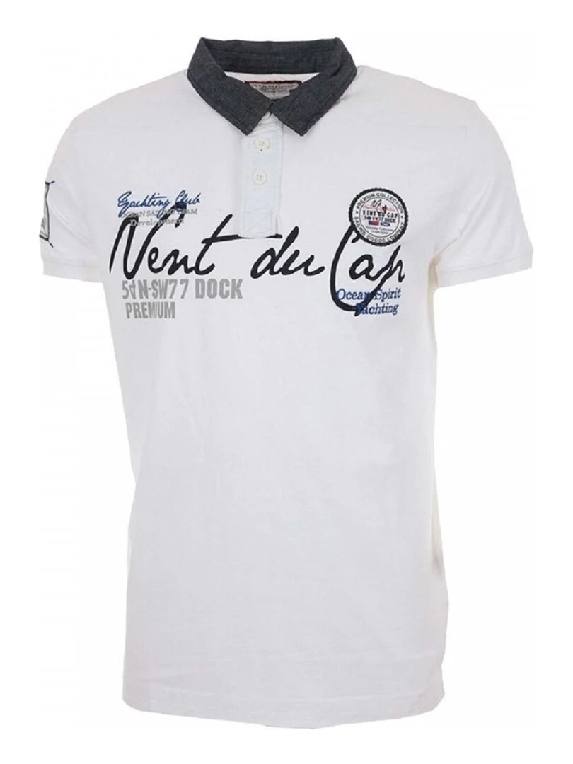 Polo manches courtes garçon ECAZURO VENT DU CAP Blanc
