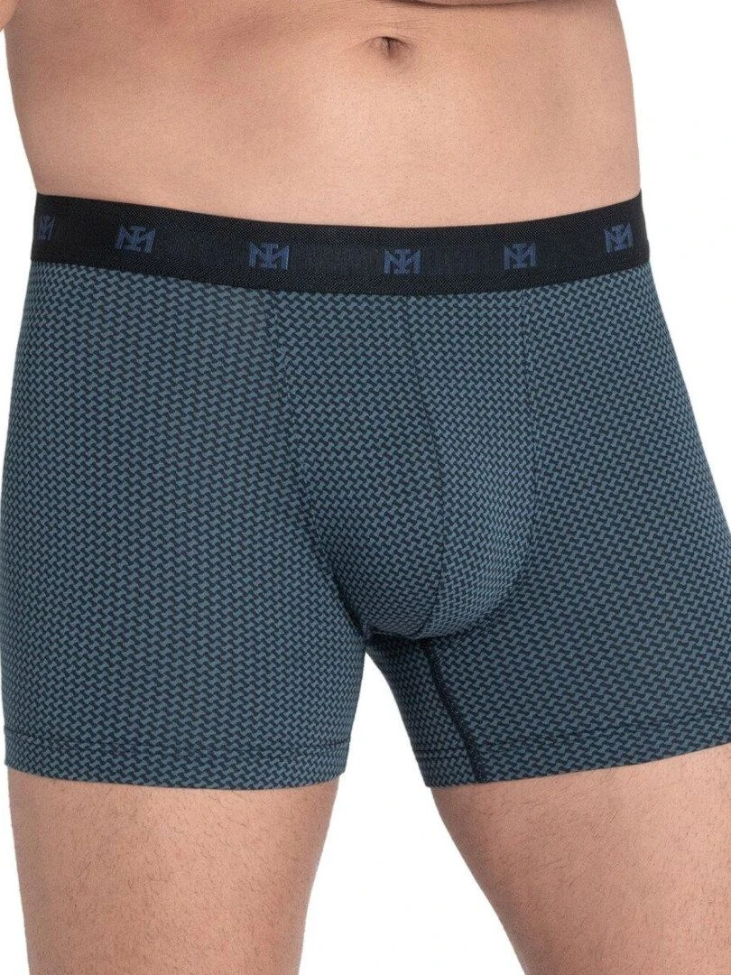 Boxer à motif graphique en coton et modal Genji Bleu