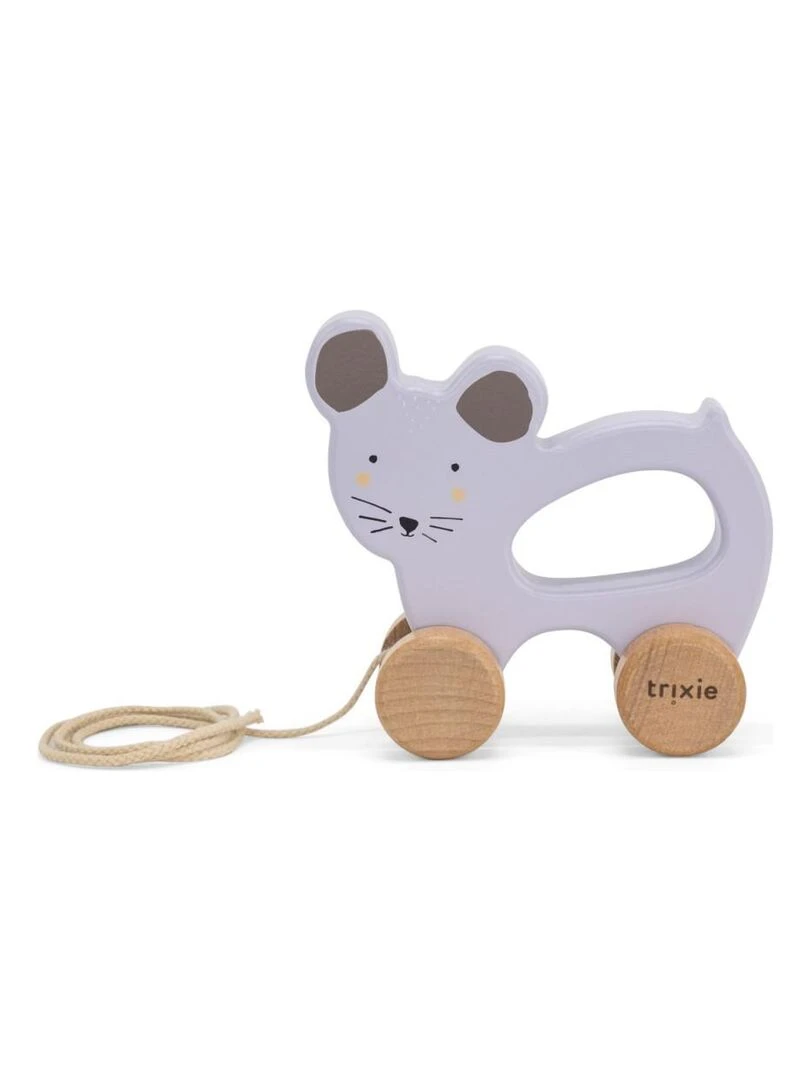 Jouet à tirer en bois Mrs Mouse Trixie Rose