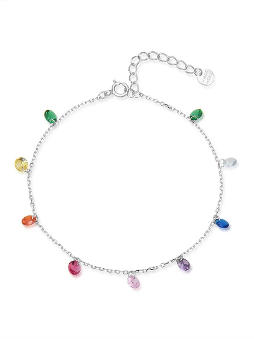 Bracelet  Rolcon en argent 925 et zircon multicolore plaqué rhodium   Multicolore