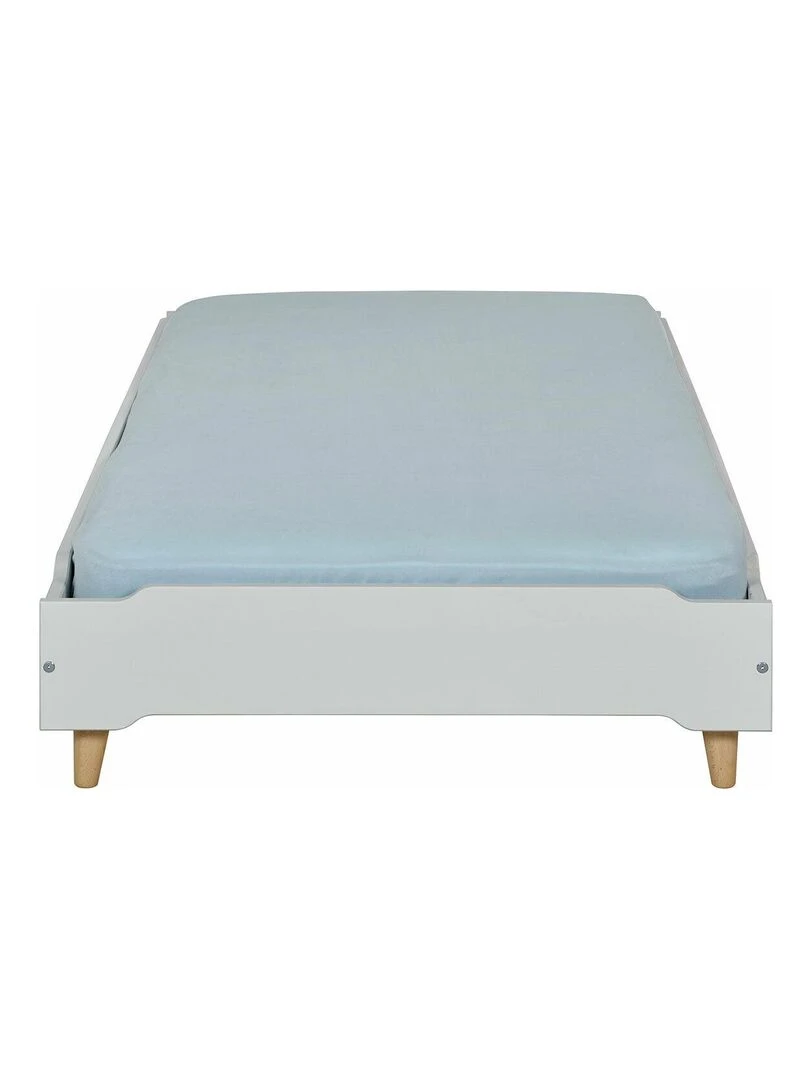 Lit empilable avec pieds et matelas Jelly   AKITEN RETAIL   Gris