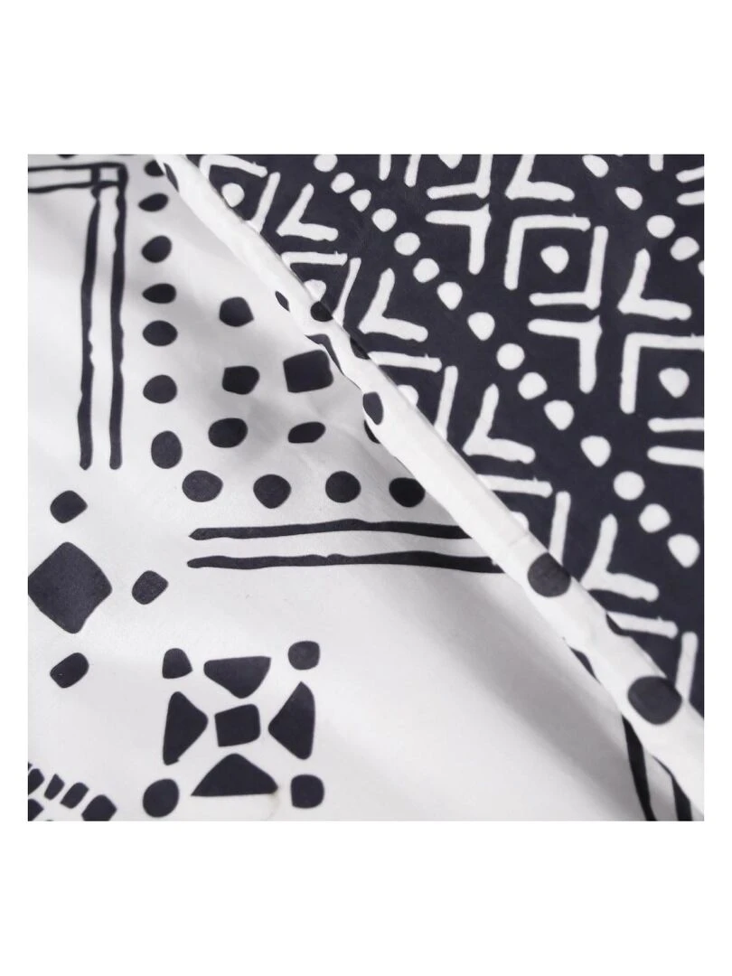 Parure de lit zippée 2 personnes imprimé 'MAWIRA' 'TODAY'   Blanc