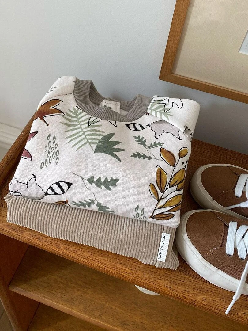 Sweat shirt bébé en molleton Ottawa   Ecru