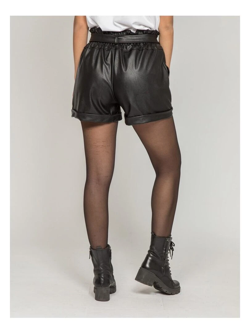 Short similicuir XATEN Noir