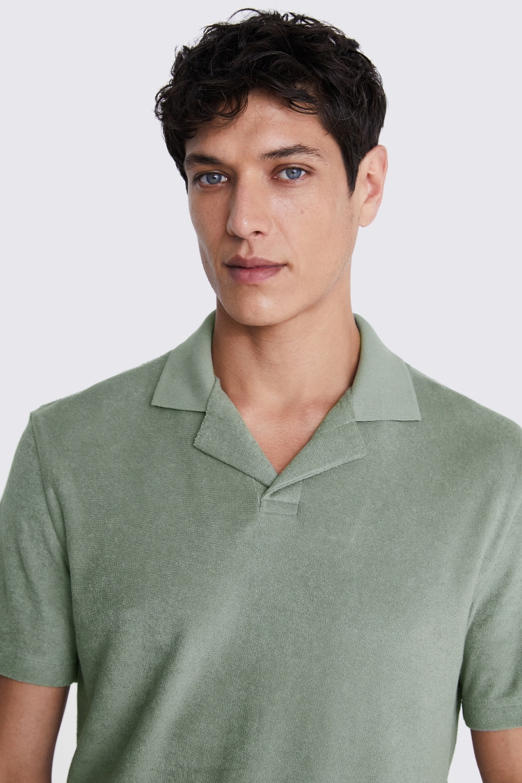 Linen Blend Pink Skipper Polo   Buy Online at Moss