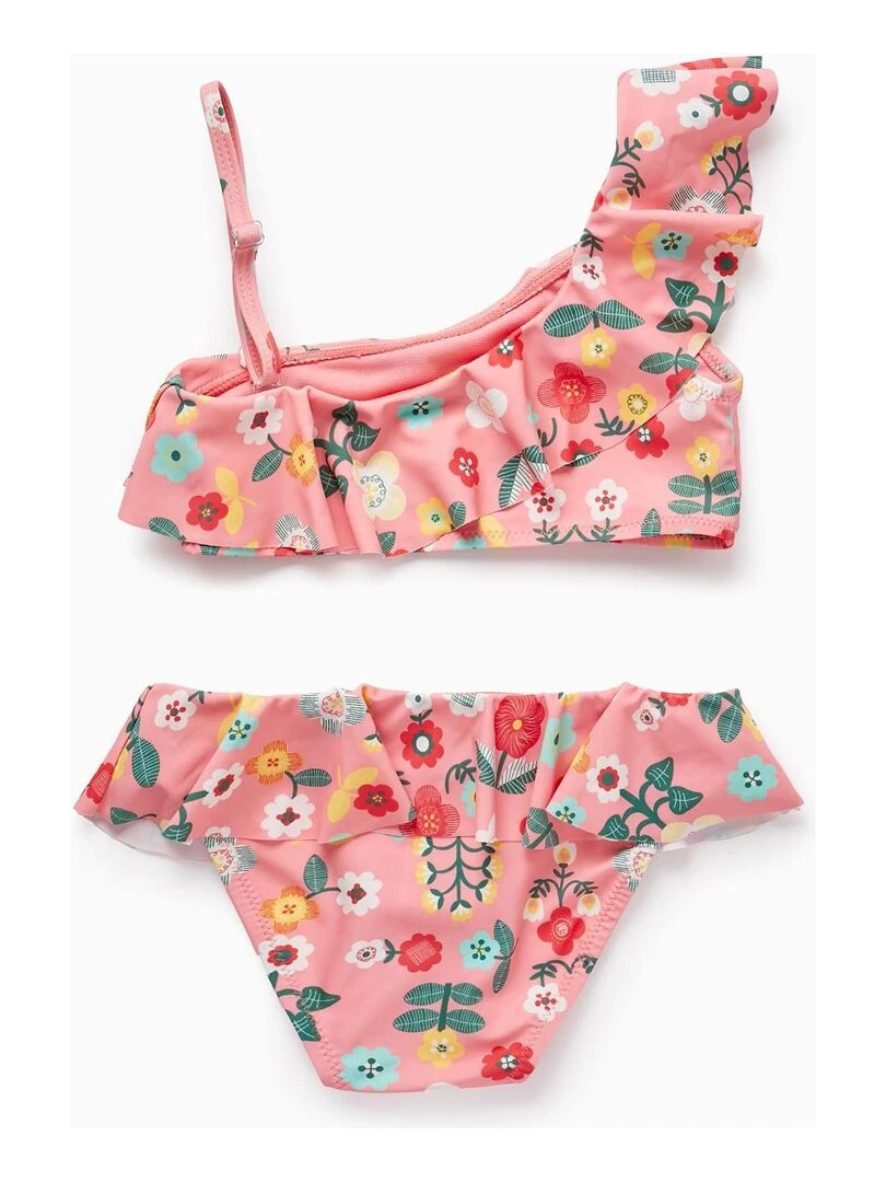Maillot de bain UPF80 avec Motif de Fleurs pour Fille CUBA Rose