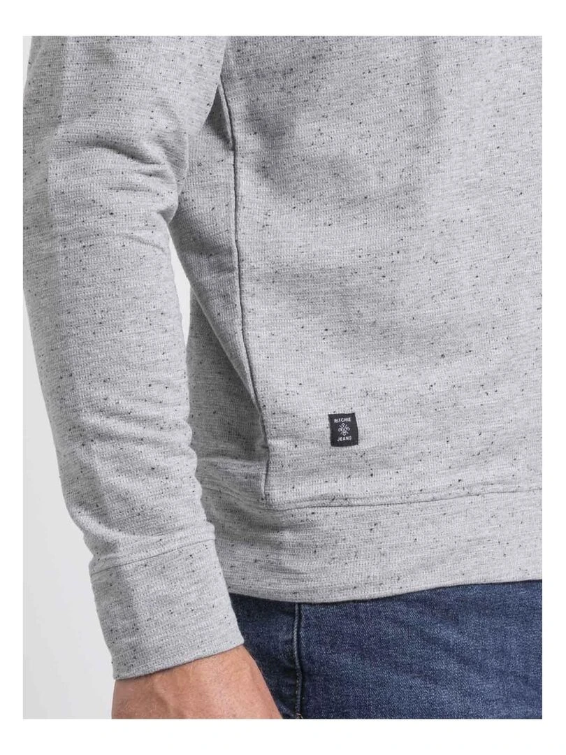 Sweat col montant zippé WALONIS   Gris