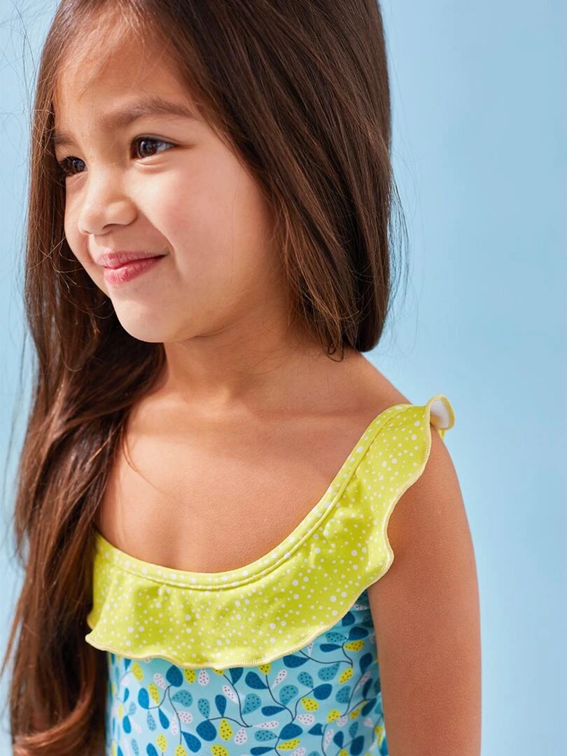 Maillot à imprimés  aqua/citron   Archimède   Bleu