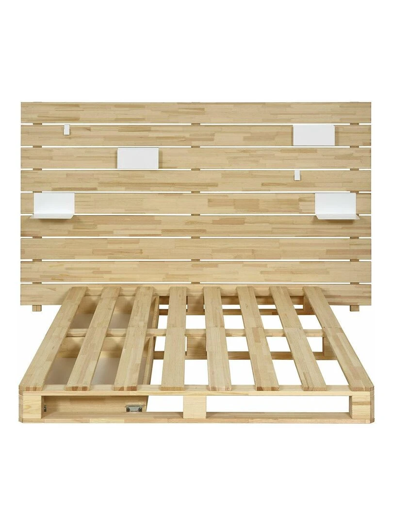 Pack lit avec tête de lit Cembro   AKITEN RETAIL   Marron