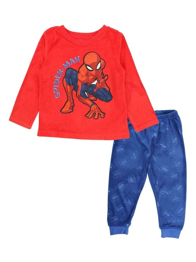 Disney Pyjama garçon imprimé Spiderman en coton Rouge