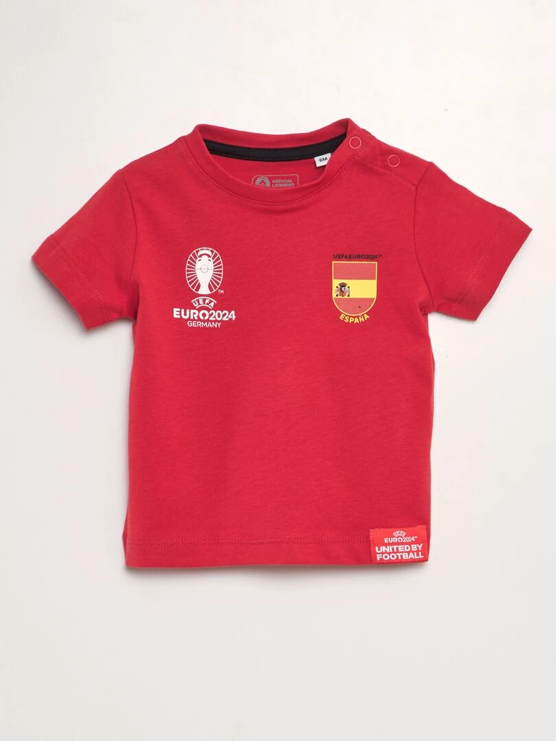 T shirt en coton EURO 2024 Rouge 'Espagne'