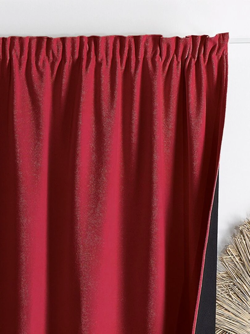 Rideau phonique et thermique à galons fronceurs KONFOR   Rouge