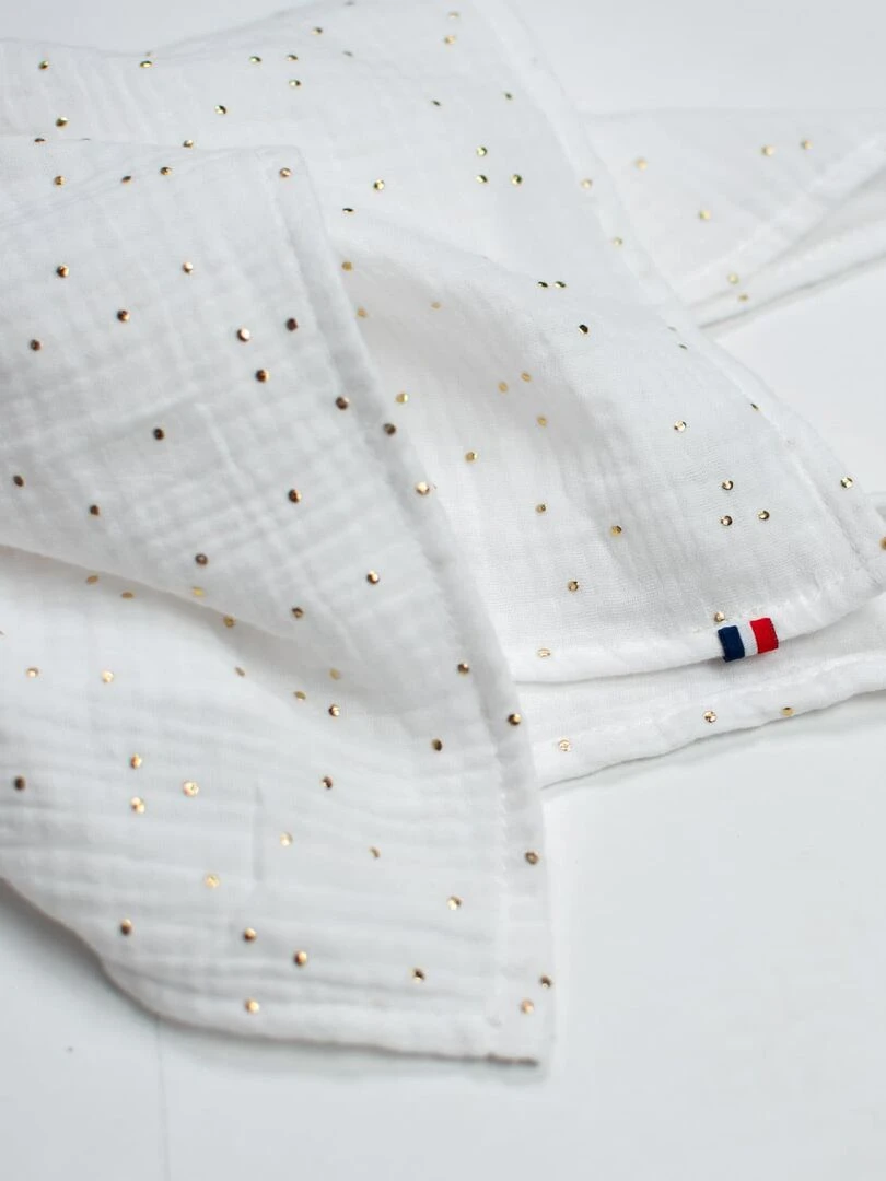 Doudou plat Lapin personnalisable  Jeanne   Blanc Doré