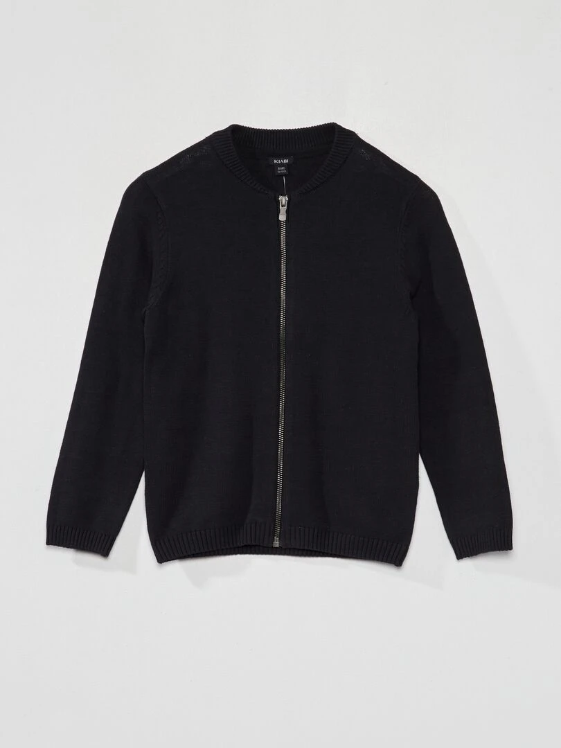 Gilet zippé en maille noir