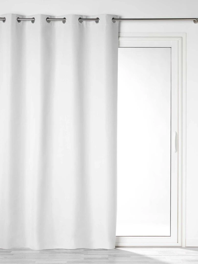 Rideau 100% occultant en microfibre   Blanc