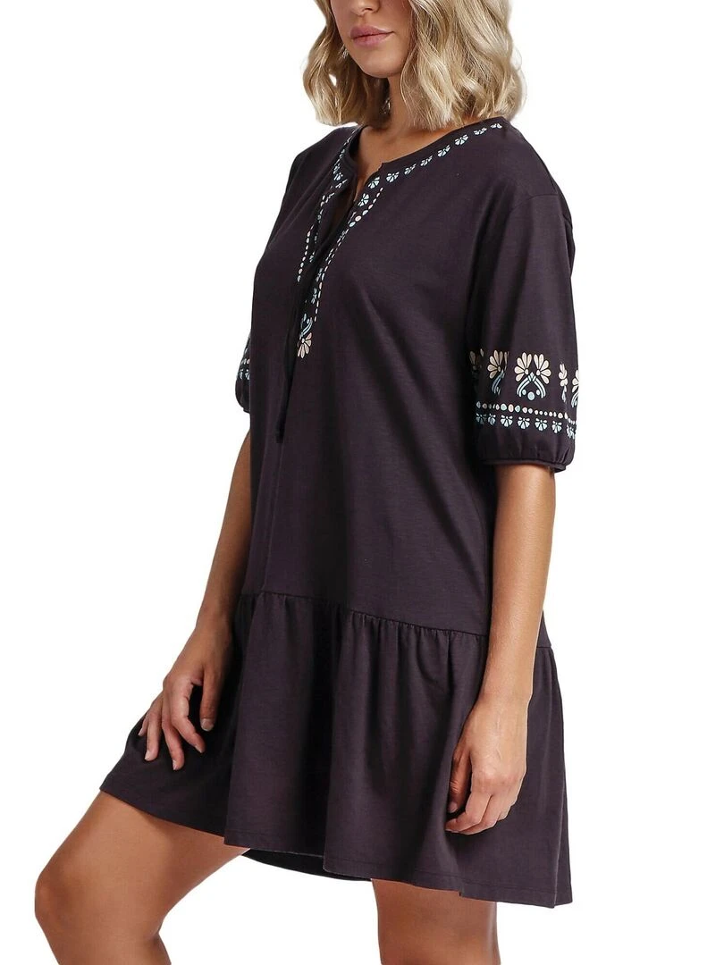 Robe estivale Oriental   Marron chocolat
