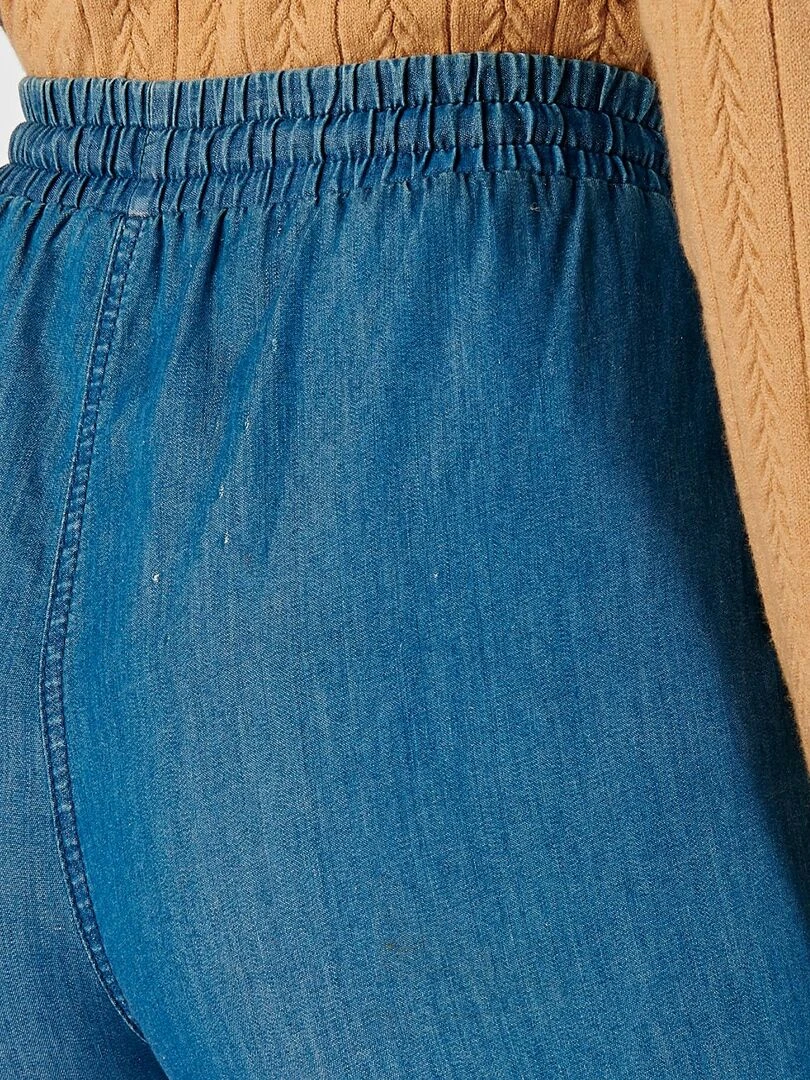 Pantalon toile chambray pur coton   Damart   Bleu foncé