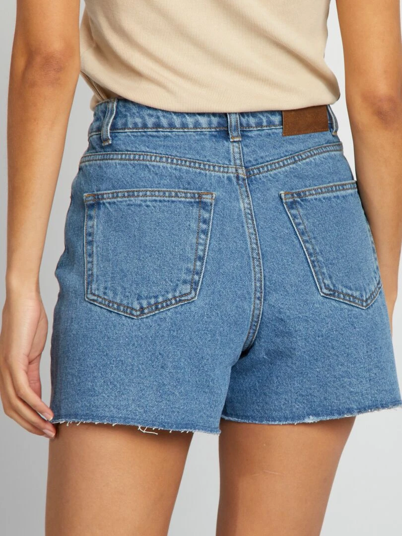 Short en jean coupé à cru   Bleu