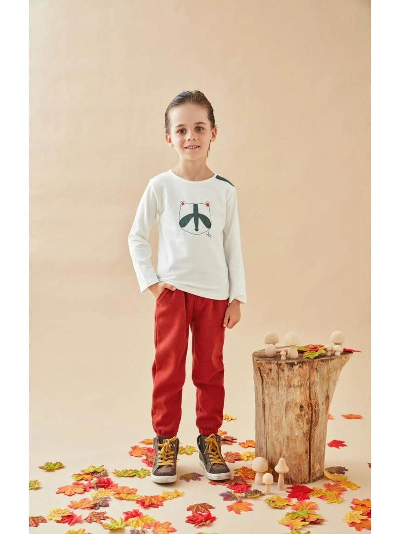 Pantalon jogging en Sweatoloudoux  brique   Noukie's   Rouge