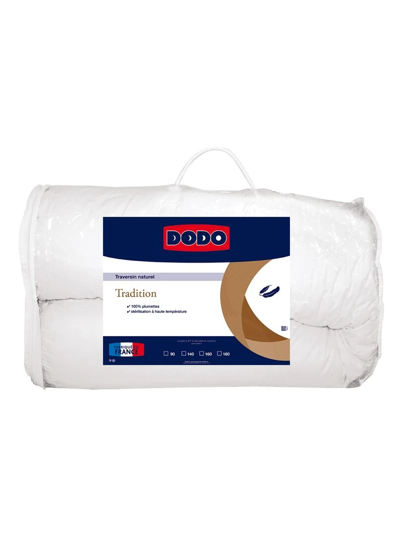 DODO   Traversin Tradition   100 % Plumettes   Blanc