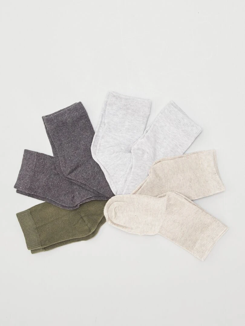 Lot de 7 paires de chaussettes BEIGES