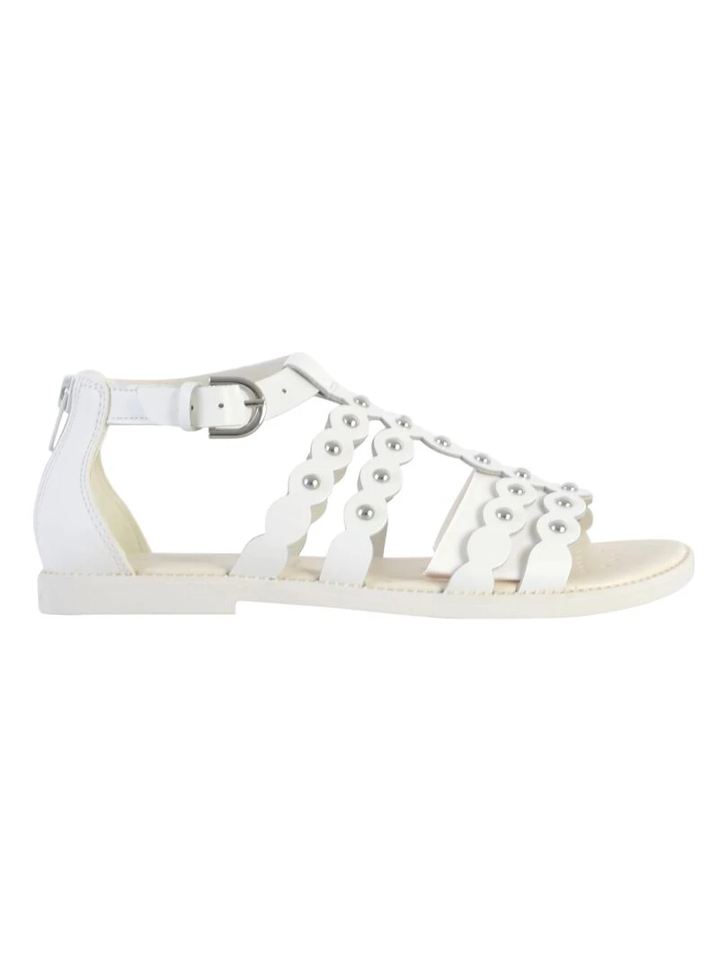 Sandale à Zip Plate Geox Enfant Karly Blanc