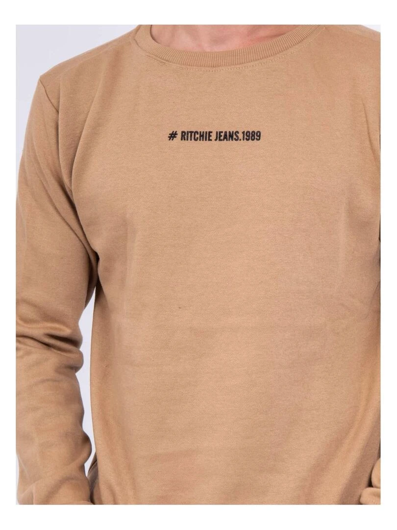 Sweat col rond WETTO   Beige