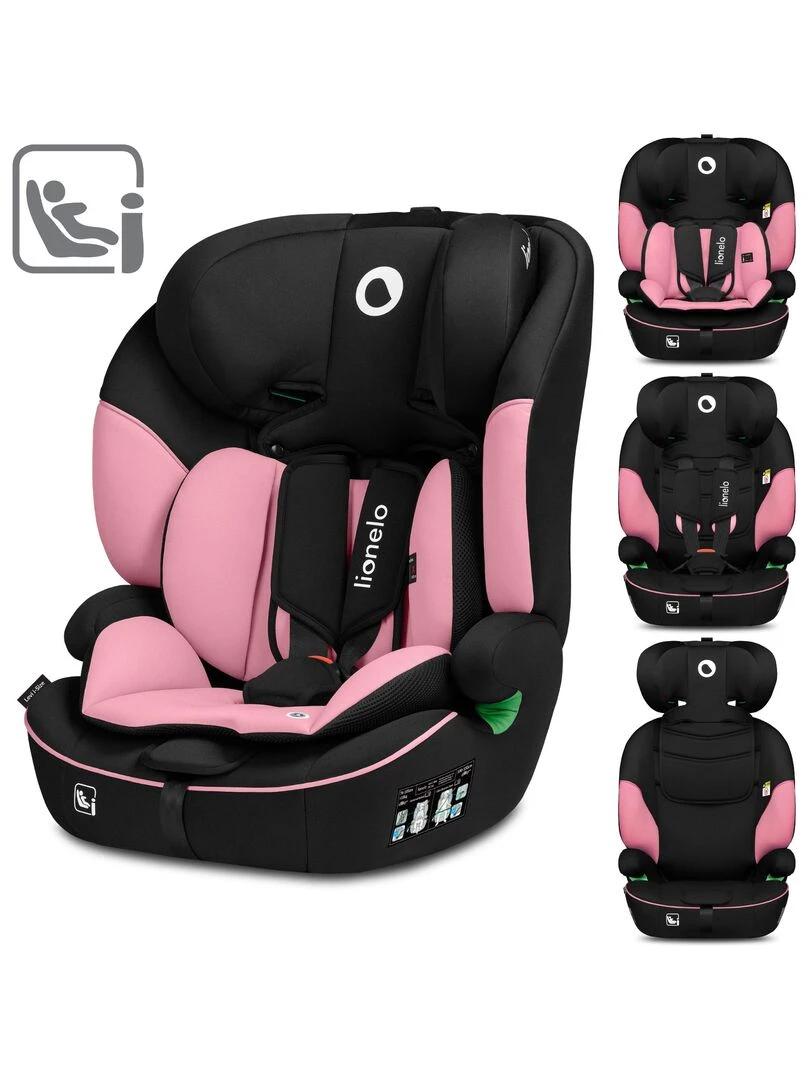 Siège auto évolutif LIONELO Levi i Size Groupe 1/2/3 Rose Noir Rose