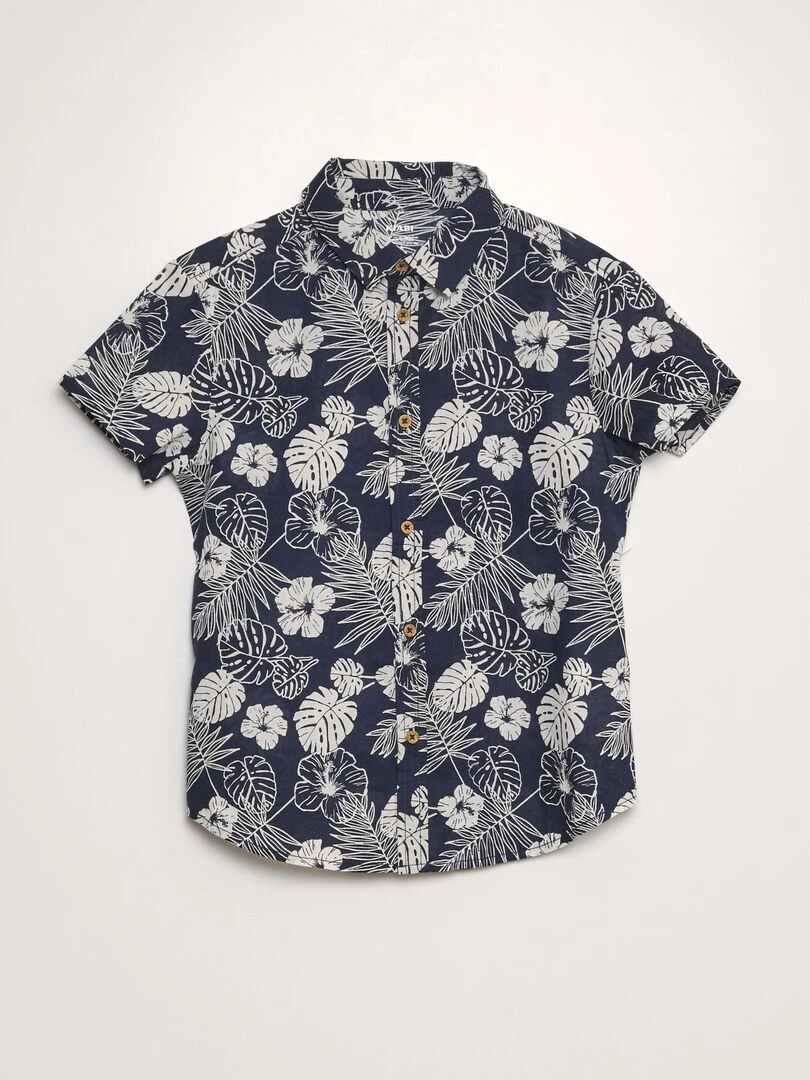 Chemise à manches courtes avec imprimé Marine