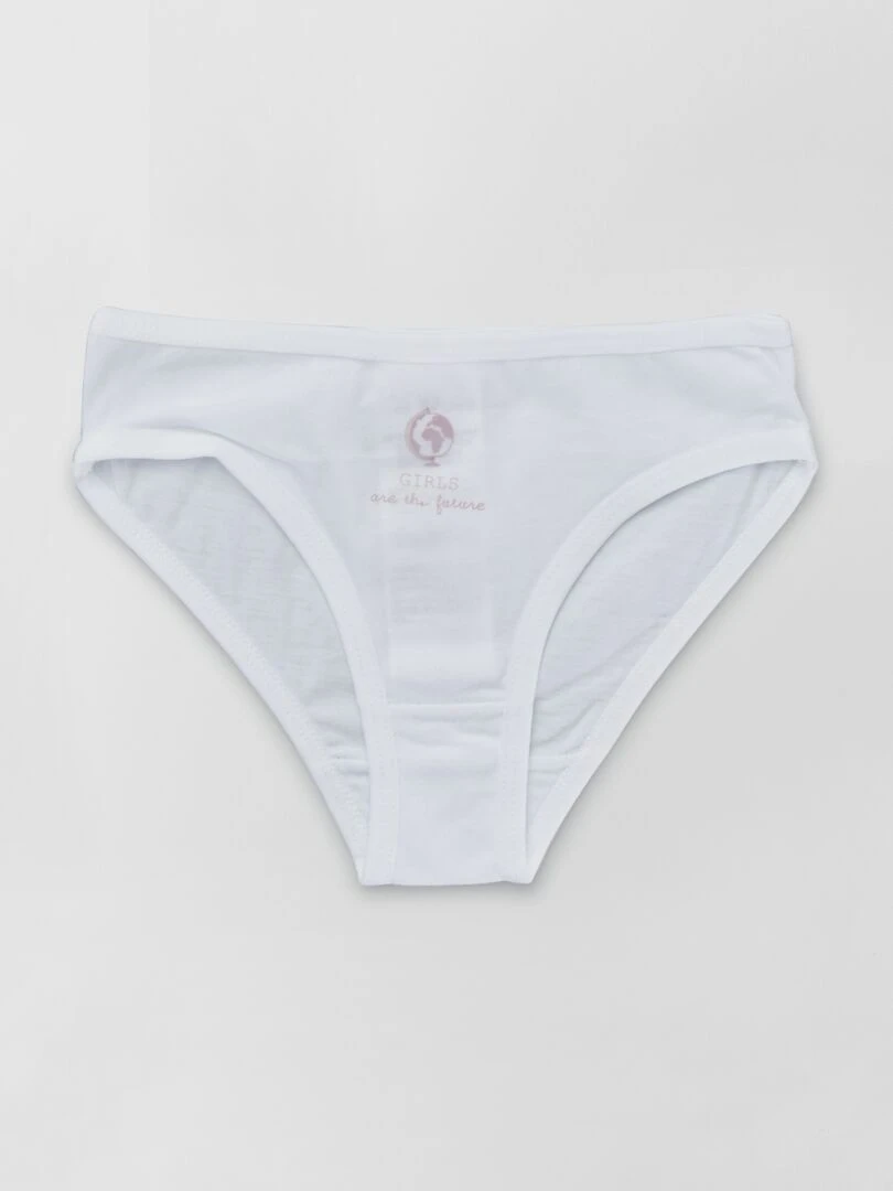 Lot de 7 culottes avec semainier   blanc