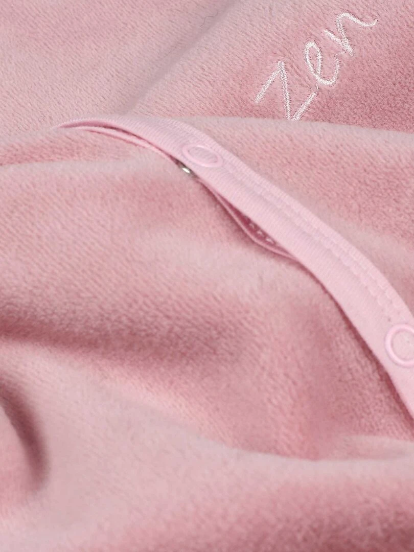 Pyjama en velours   naissance fille   Rose