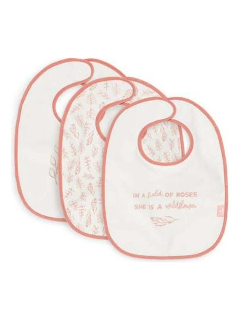 Bavoir Éponge Imperméable Meadow Rose des bois (3pcs) Jollein Rose