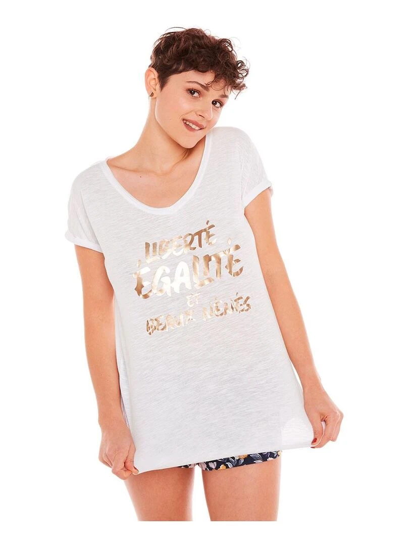 T shirt BEAUX NENES   Pomm'Poire   Blanc