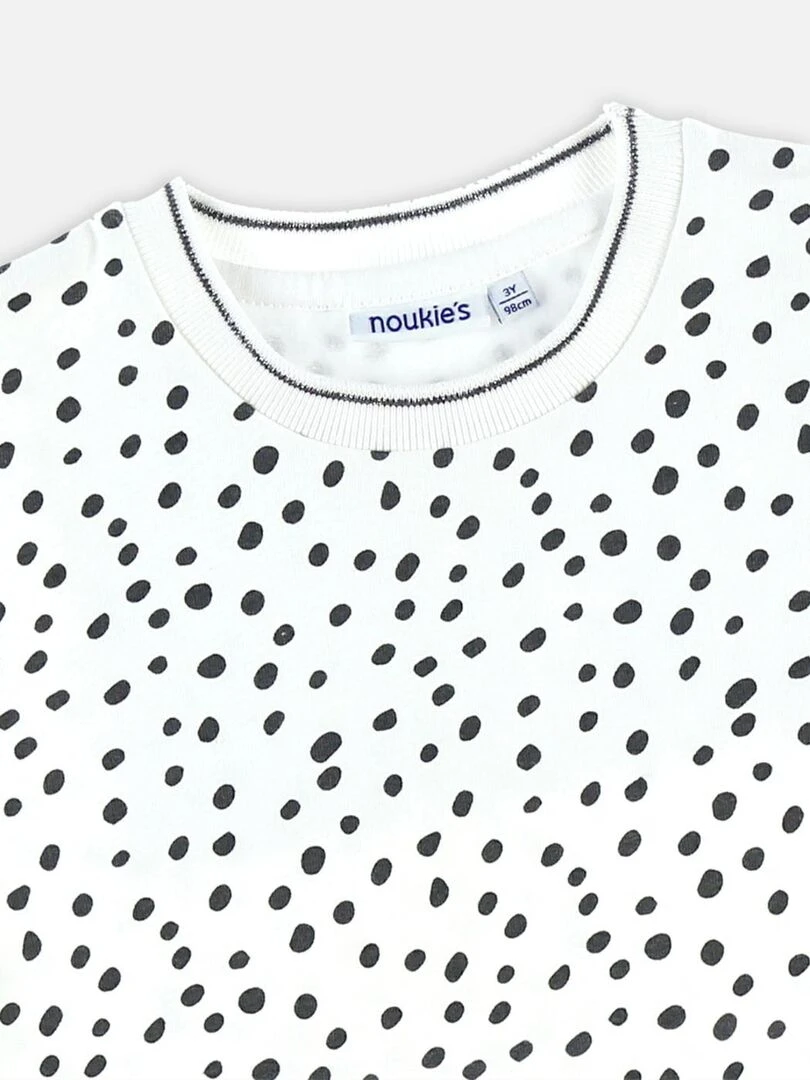 Robe à pois en molleton    Noukie's   Blanc