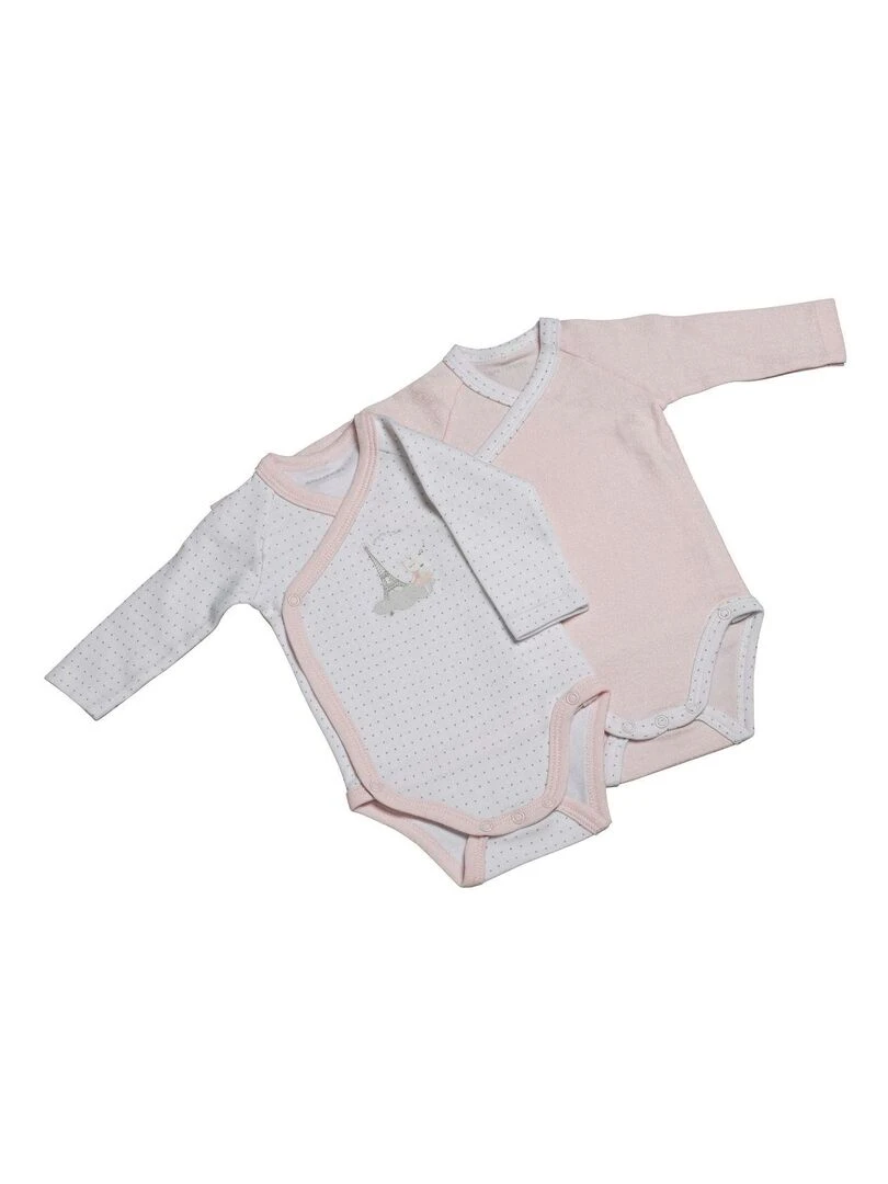 Bodies bébé à manches longues Lot de 2 SAUTHON Rose