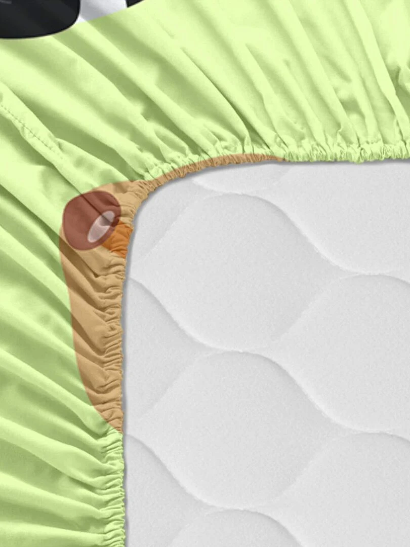 Drap housse Wild Lit Bébé "Happyfriday"   Blanc