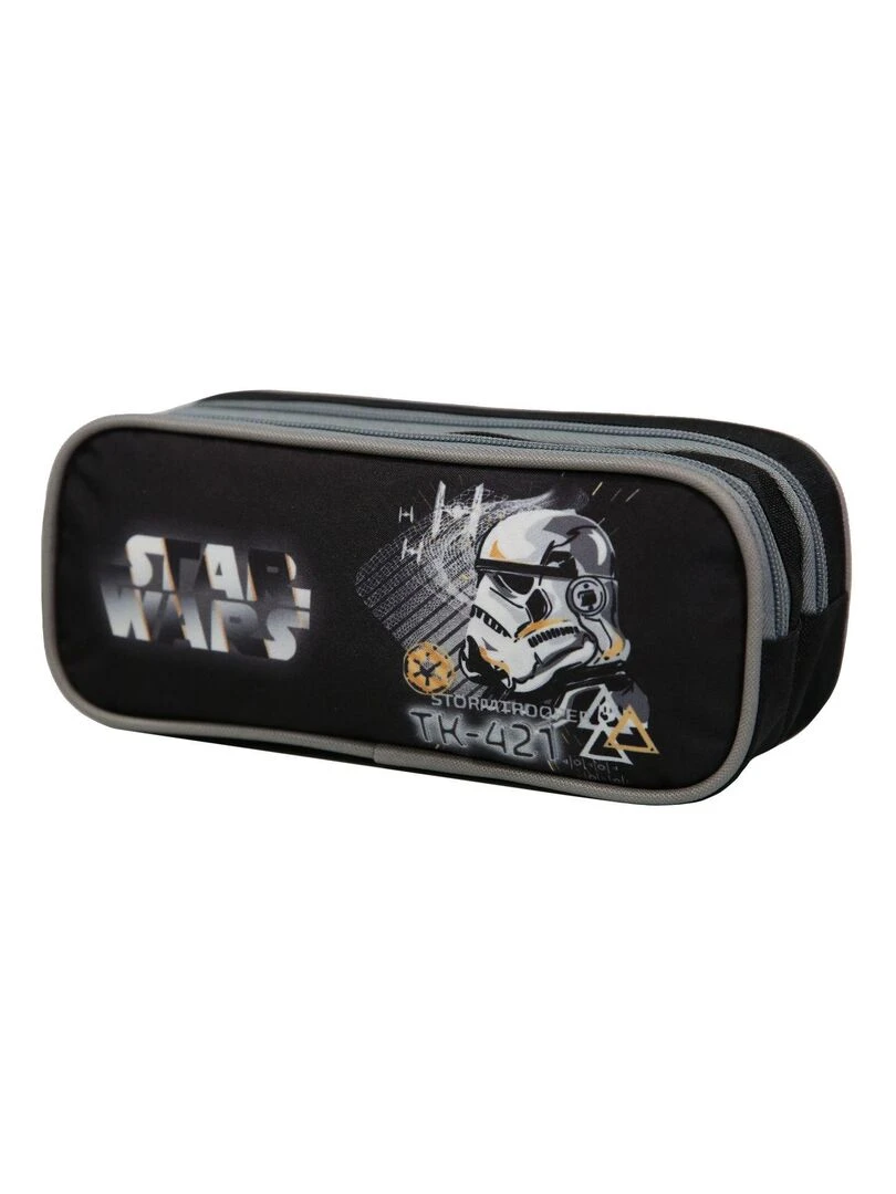 BAGTROTTER Trousse scolaire 2 compartiments Disney Star Wars Noire Noir