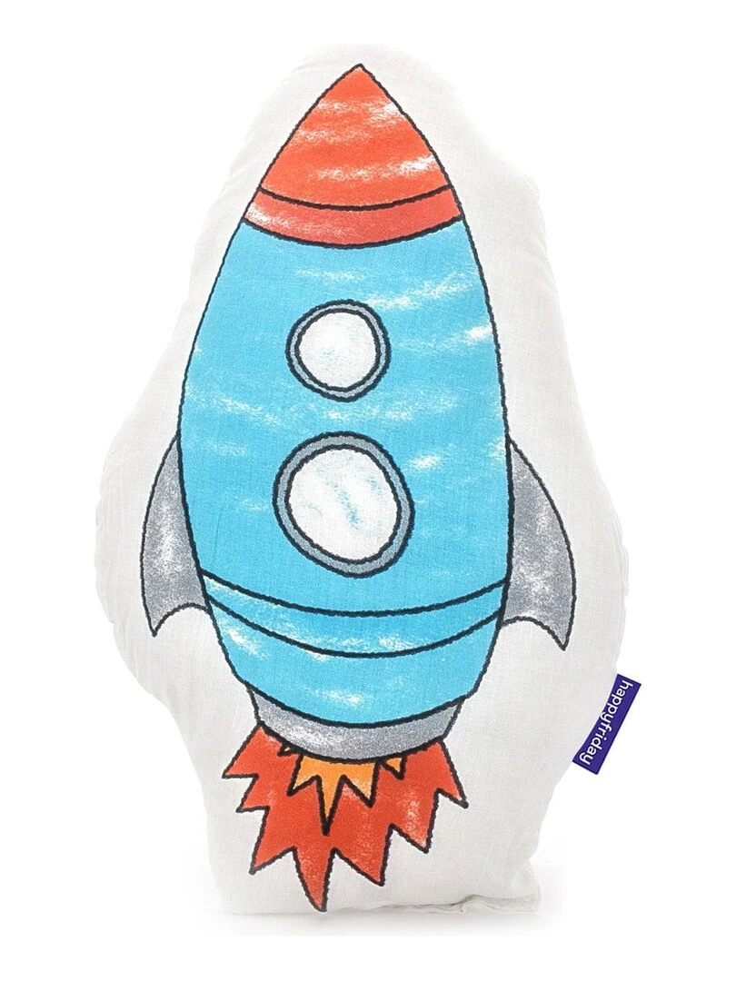 Coussin Space rocket "Happyfriday" Blanc