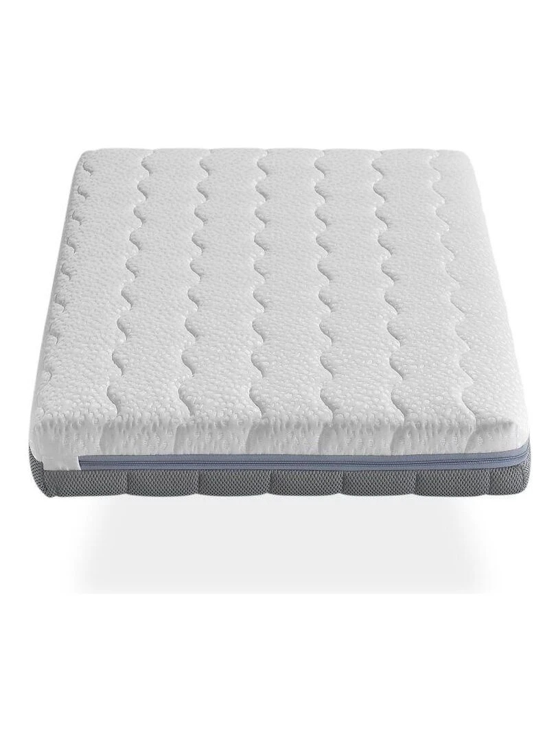 Matelas bebe  BABY BORN épaisseur 11 CM mémoire de forme  déhoussable   Blanc Gris