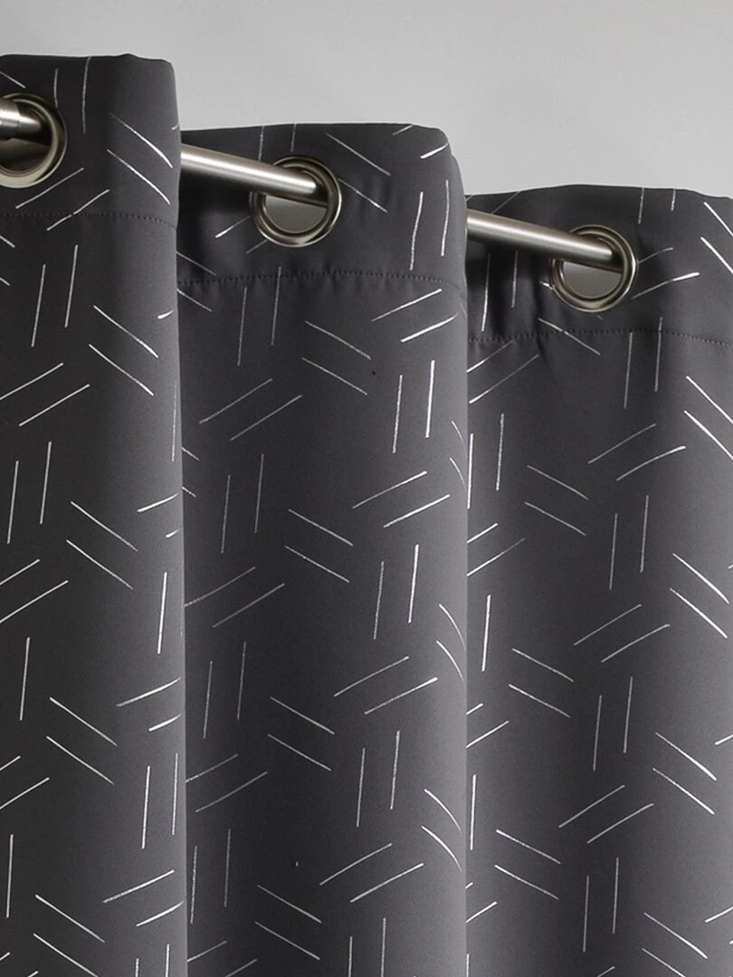 Rideau obscurcissant à motifs argentés   Gris clair