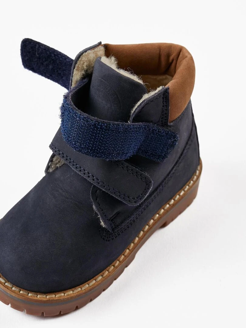 Bottes en cuir pour bébé garçon   ACE CLUBS   Orange clémentine