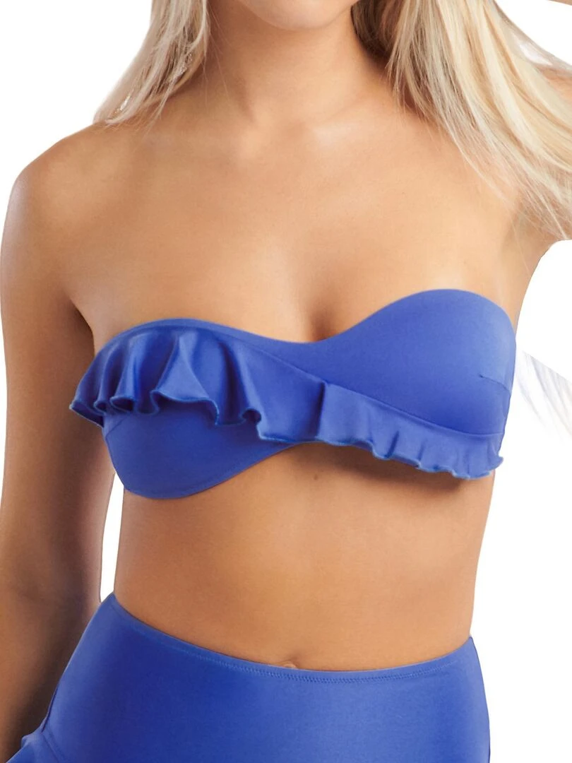 Haut maillot de bain bandeau sans armatures Kenya Bleu