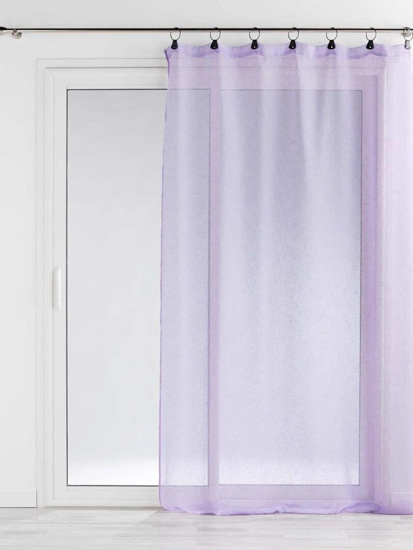 Voilage à anneaux en voile tissé Mauve lilas