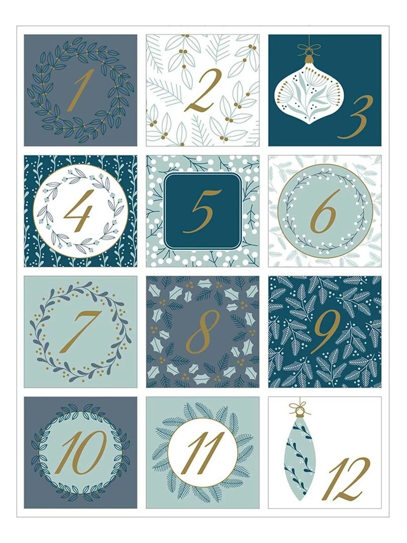 Stickers carrés pour Calendrier de l'Avent   Végétaux   N/A